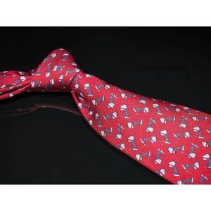 Brooks Brothers Makers Red Cuff Link Motif 100% Silk Men's Designer Tie